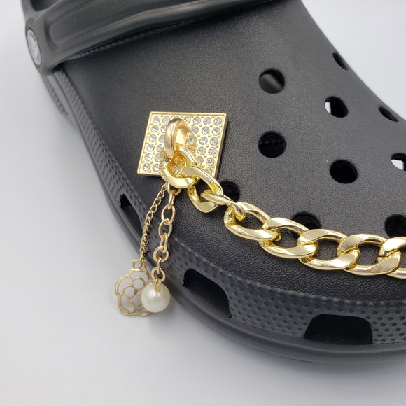 Bling Faux Gold Chain Link for Croc Shoes Clogs - Picture 3 of 6